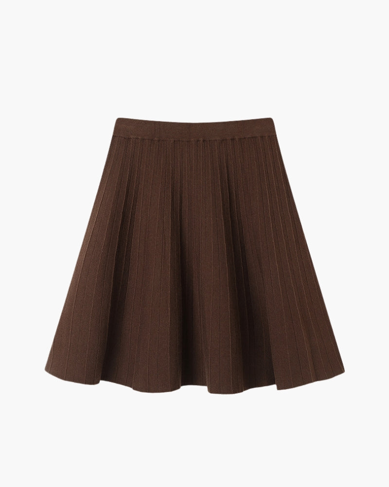 Pleated Wool Oxford Miniskirt — Timeless Elegance