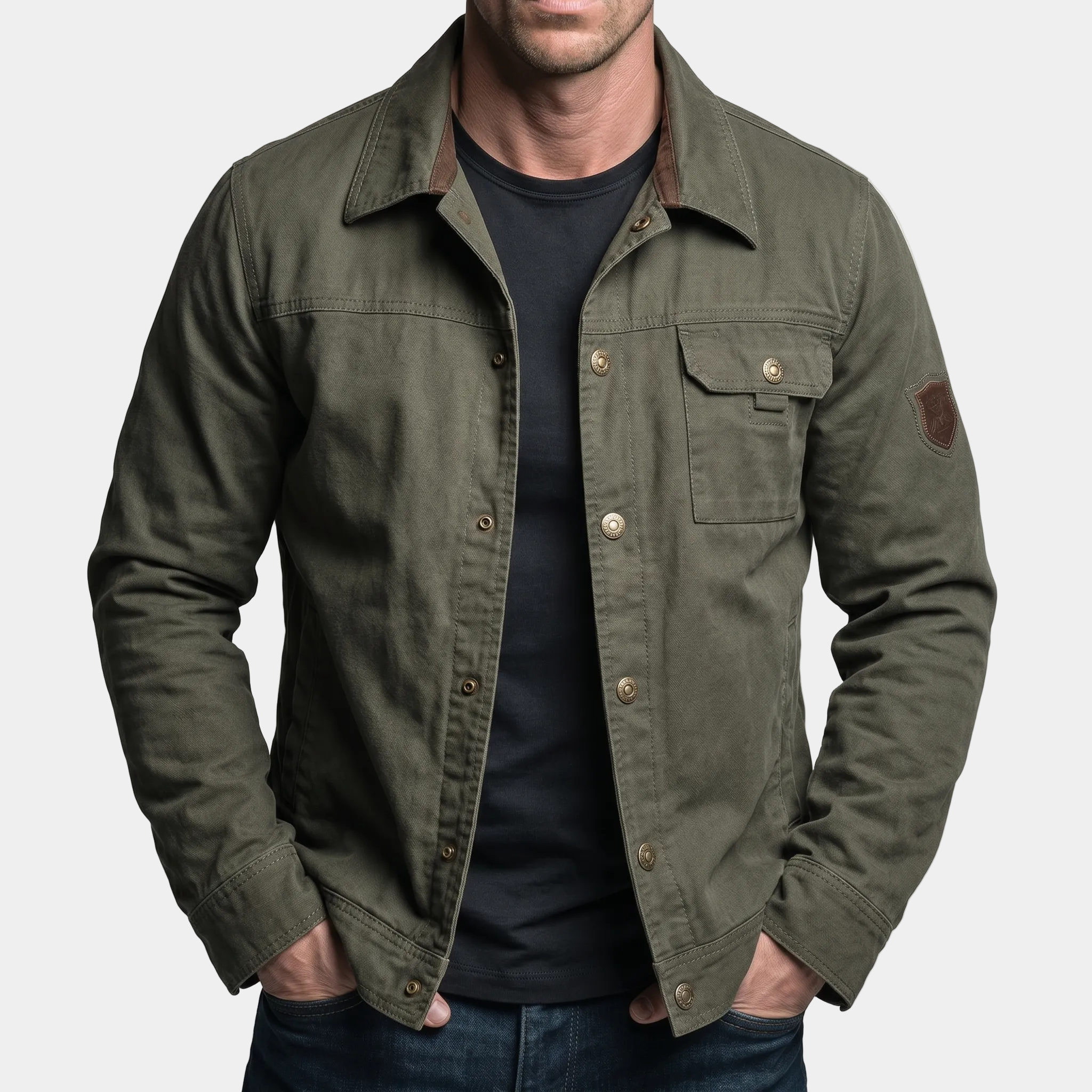 Vintage cotton Giacca Brenton by Montara & Crest, featuring a classic design with a tailored fit and stylish collar.
