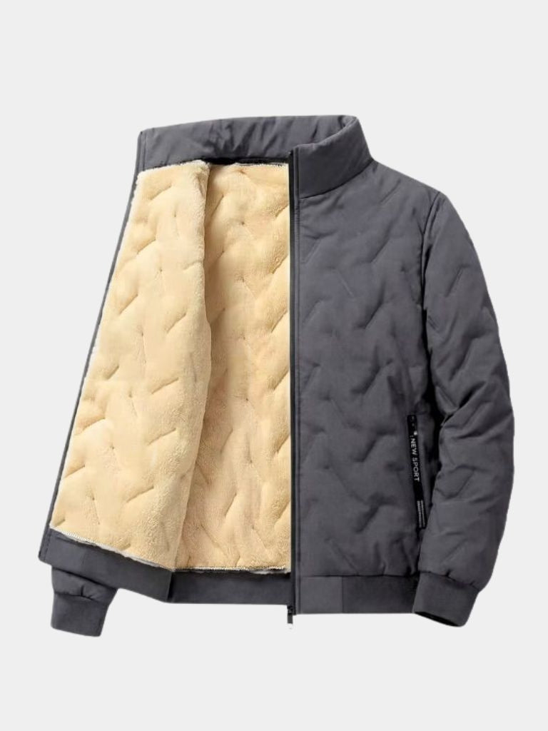 Montaracrest premium classic Sherpa winter jacket displayed with a cozy, plush Sherpa lining and stylish outer shell.
