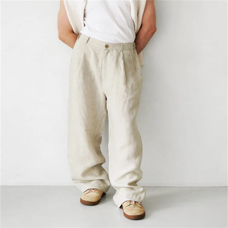 ÉTIENNE | WIDE-LEG LINEN TROUSERS