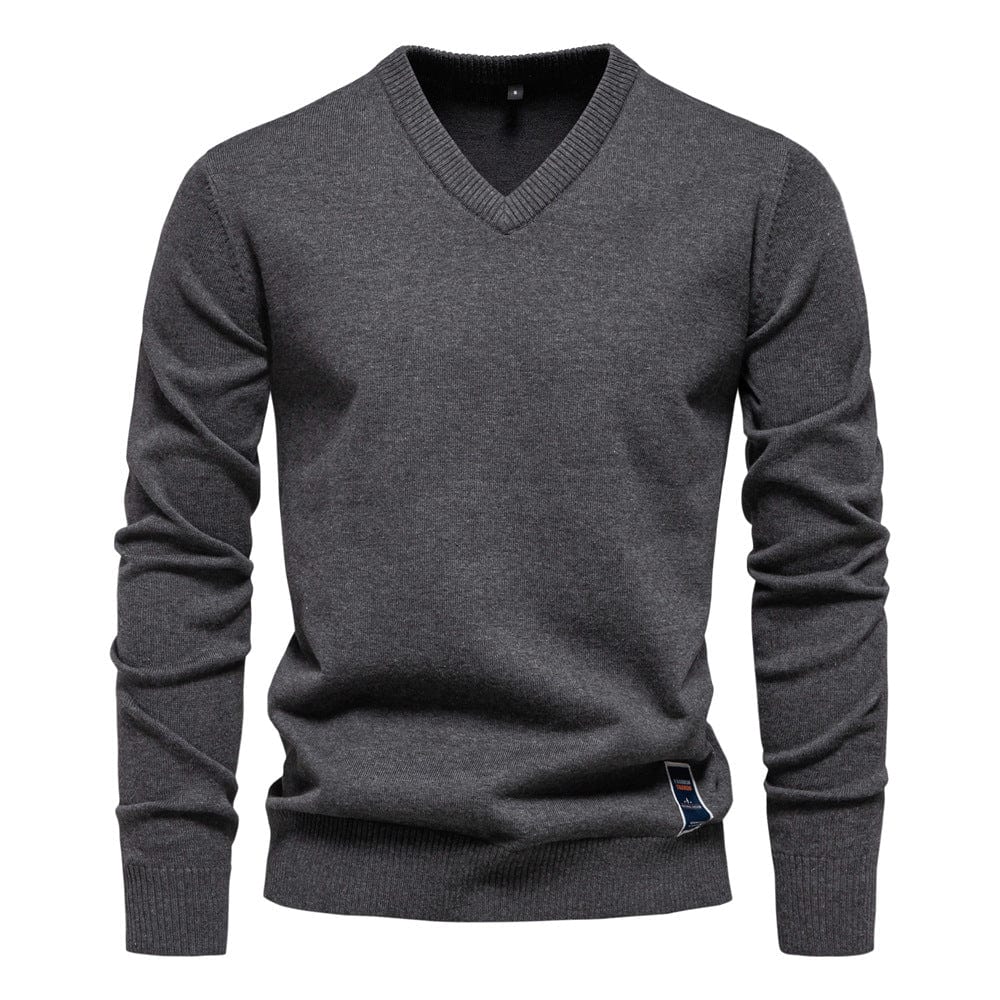 Classic Cotton V-Neck Sweater - Montaracrest