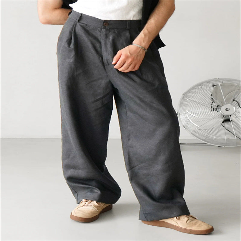 ÉTIENNE | WIDE-LEG LINEN TROUSERS