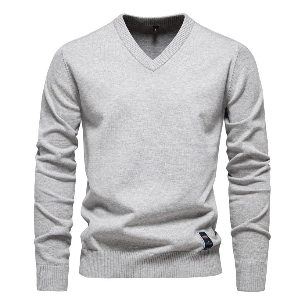Classic Cotton V-Neck Sweater - Montaracrest