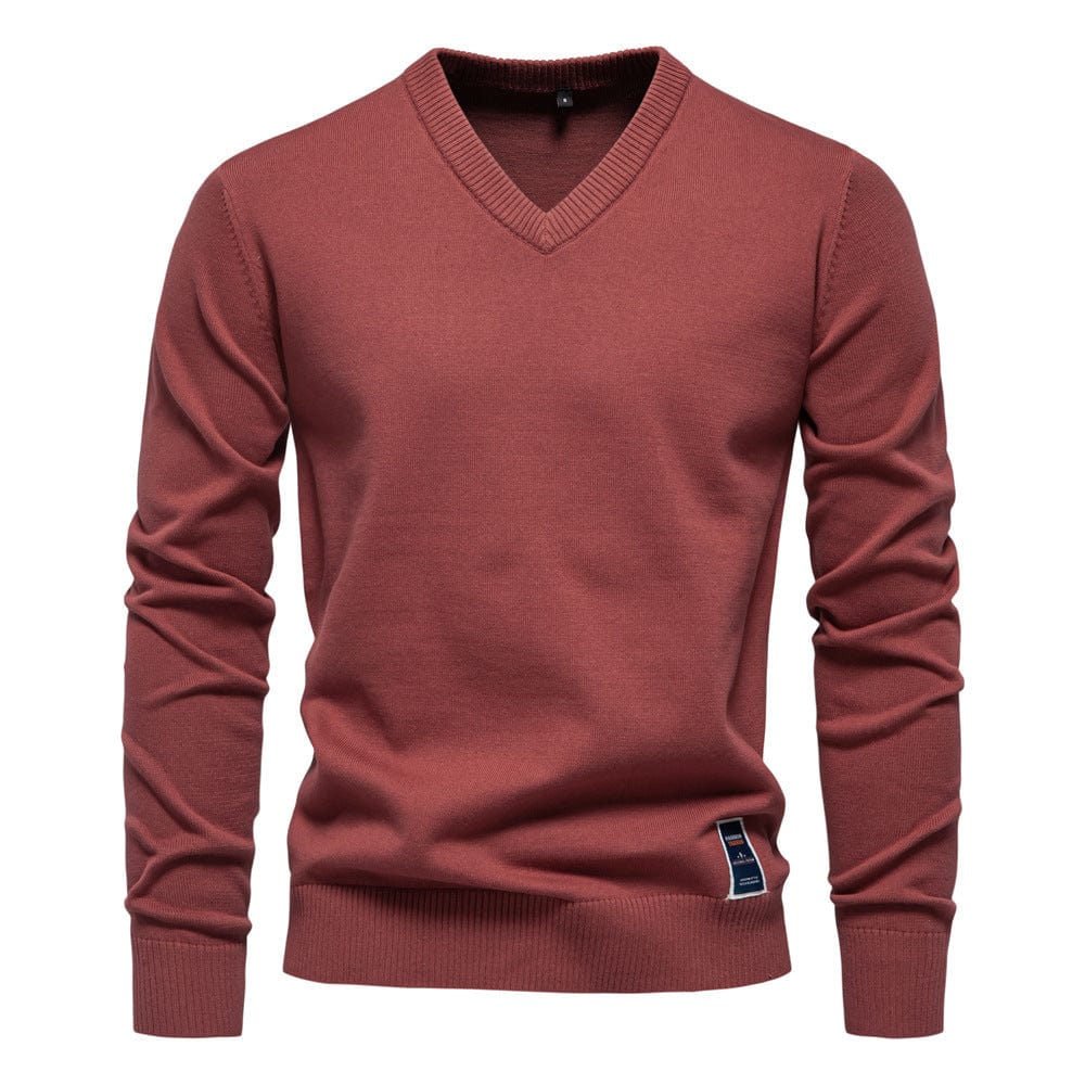 Classic Cotton V-Neck Sweater - Montaracrest