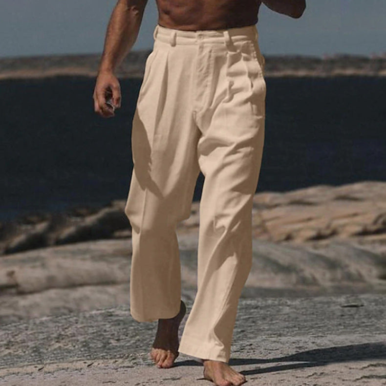 THÉO | Relaxed Fit Linen Wide-Leg Trousers