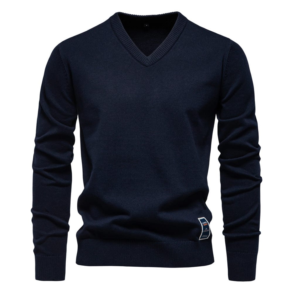 Classic Cotton V-Neck Sweater - Montaracrest