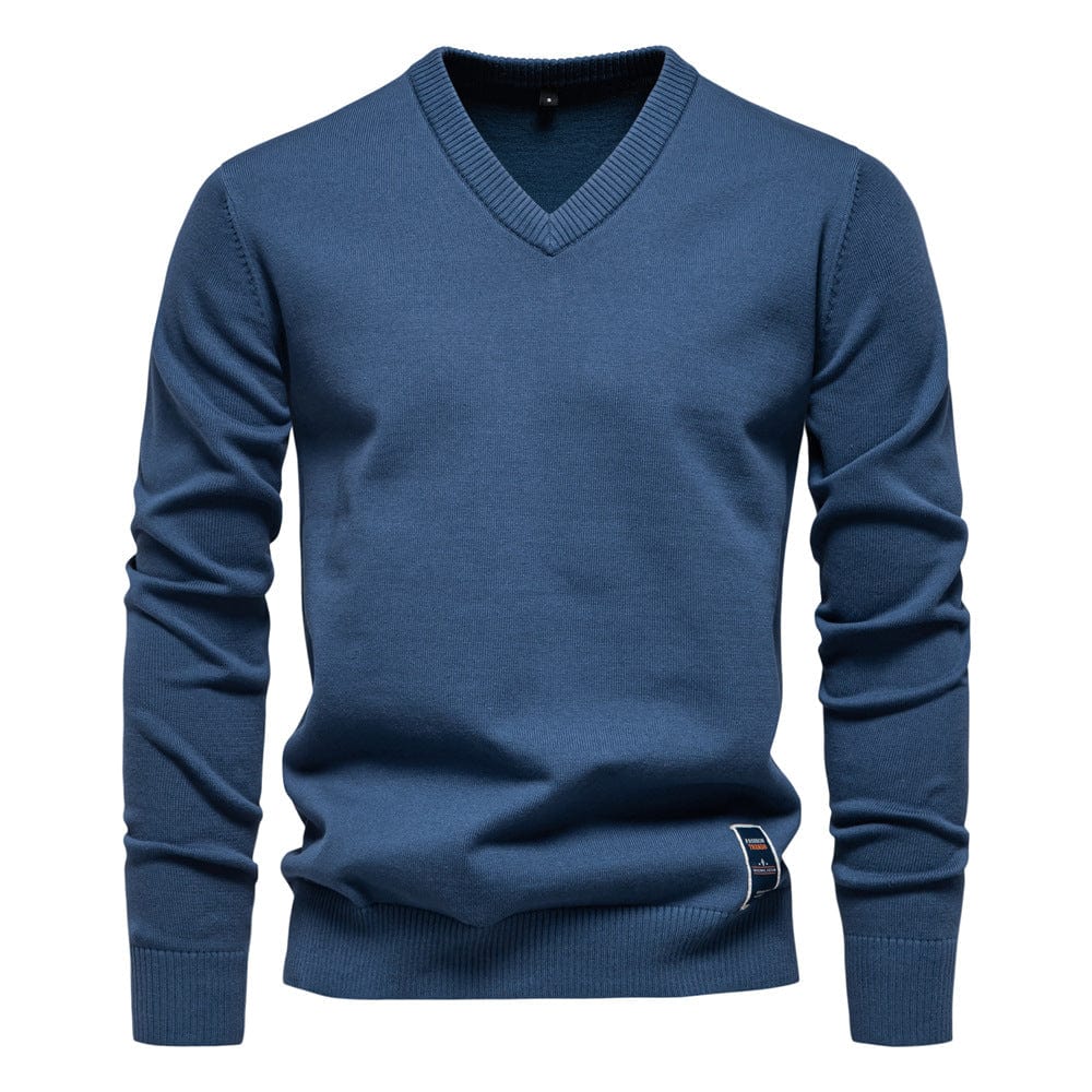 Classic Cotton V-Neck Sweater - Montaracrest