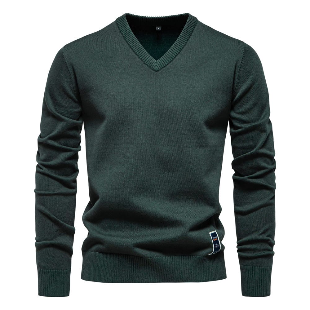 Classic Cotton V-Neck Sweater - Montaracrest
