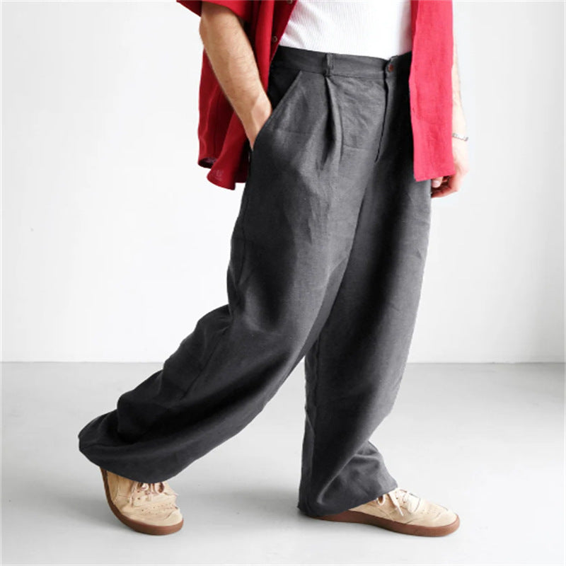 ÉTIENNE | WIDE-LEG LINEN TROUSERS