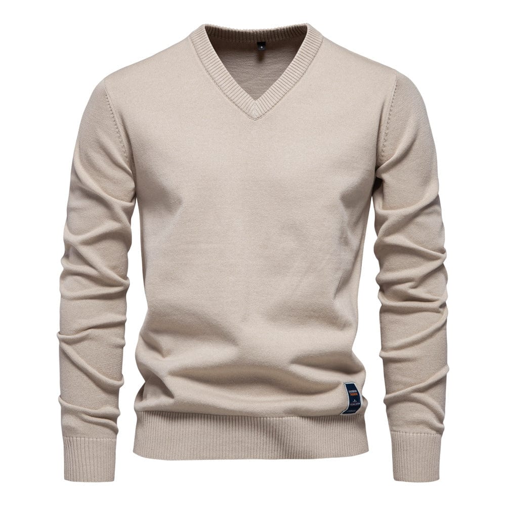 Classic Cotton V-Neck Sweater - Montaracrest