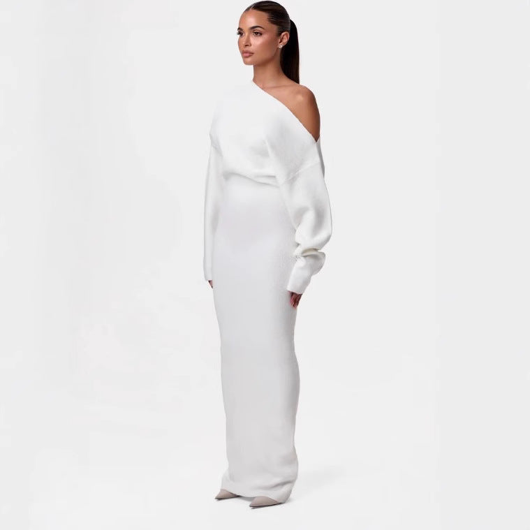Montaracrest Evelyne off-shoulder dress in soft fabric with ruffled neckline and floral pattern, perfect for summer occasions.
