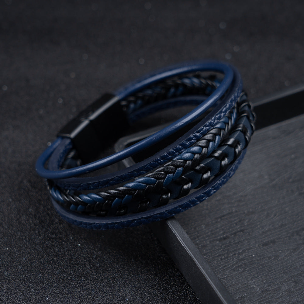 Premium Men's Leather Bracelet - Luxury Style - Montaracrest