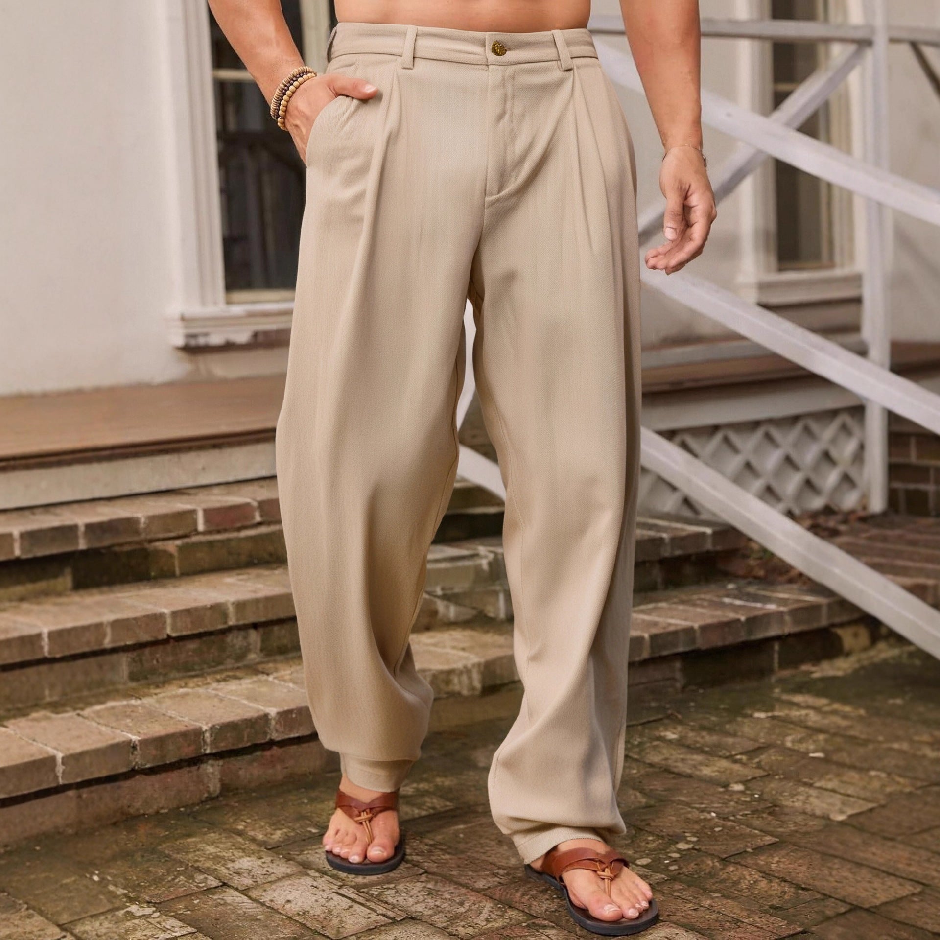 NICCOLÒ | BROAD LEG LINEN TROUSERS