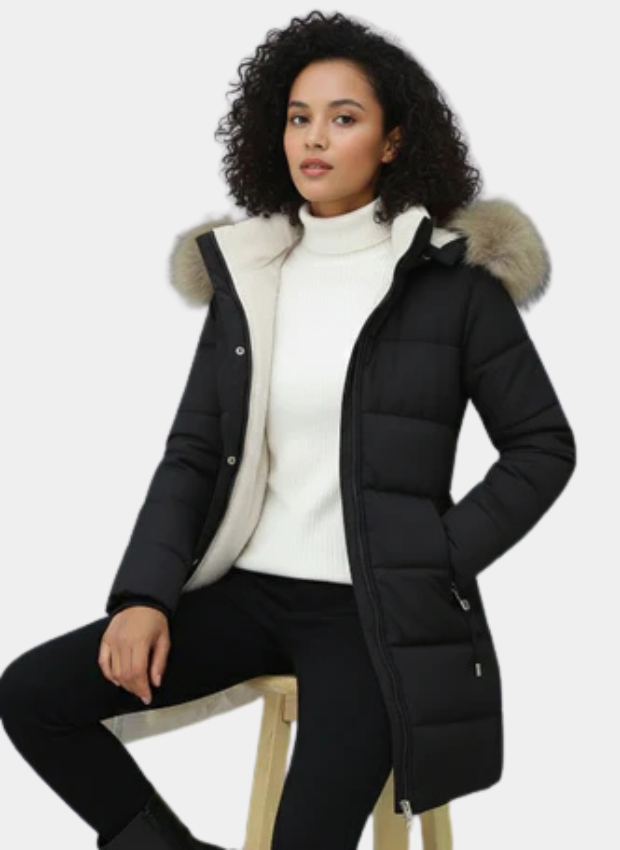 Lydia | Luxe Faux-Fur Hood Longline Puffer Coat