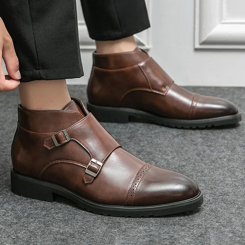 Double Buckle Monk Boots