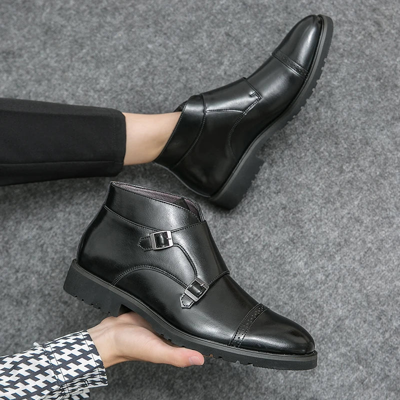 Double Buckle Monk Boots