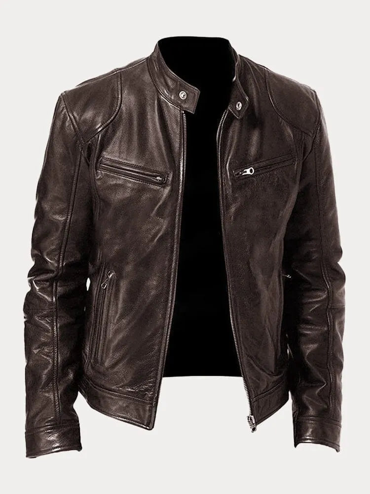 Casual Leather Jacket - Montaracrest