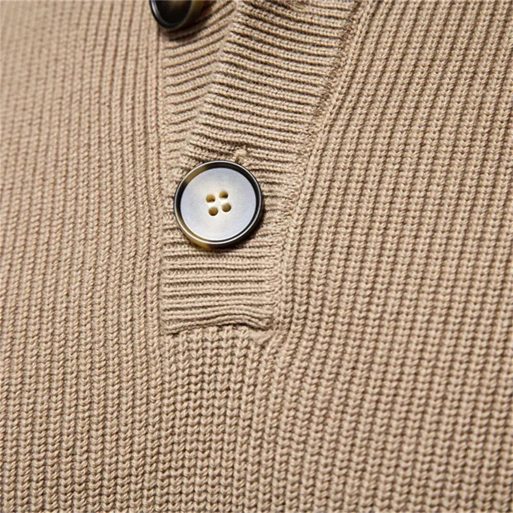 Montaracrest Konrad men's elegant pullover with button design, featuring a stylish and comfortable knitted sweater.