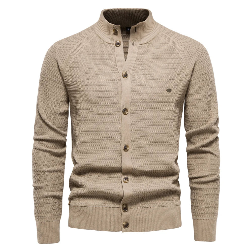 Montaracrest Ottmar cotton cardigan featuring a stylish, exclusive design with button closure and soft fabric in natural tones.