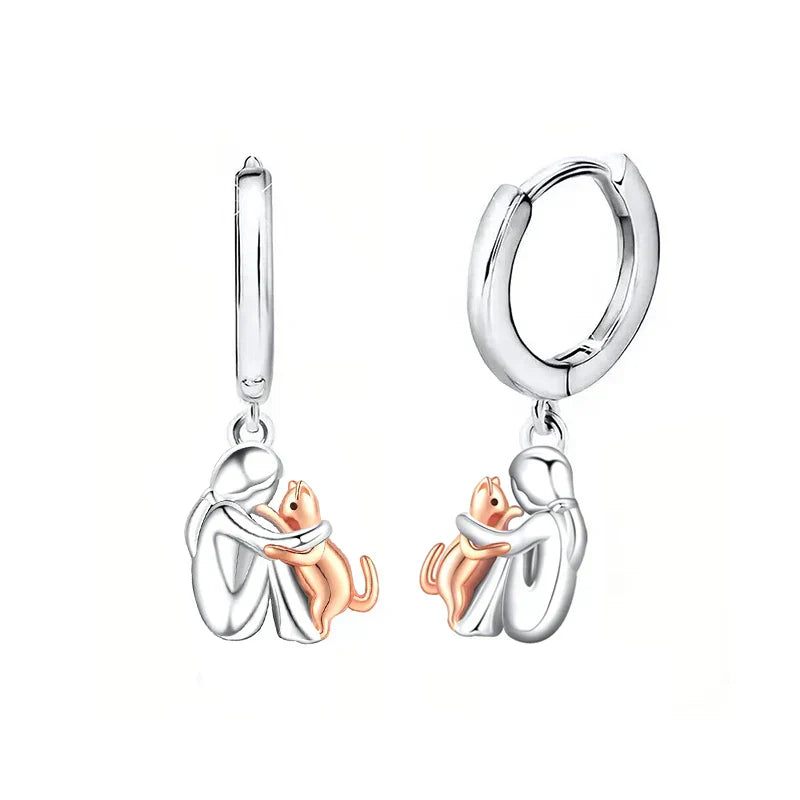 Aria & Lily | Cat Hug Earrings (Round Closure)