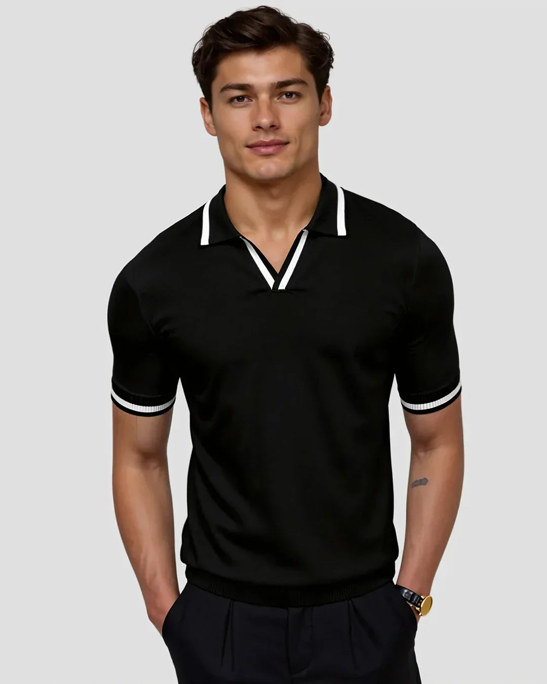 Personalized Piqué Polo with Contrasting Accents - Montaracrest