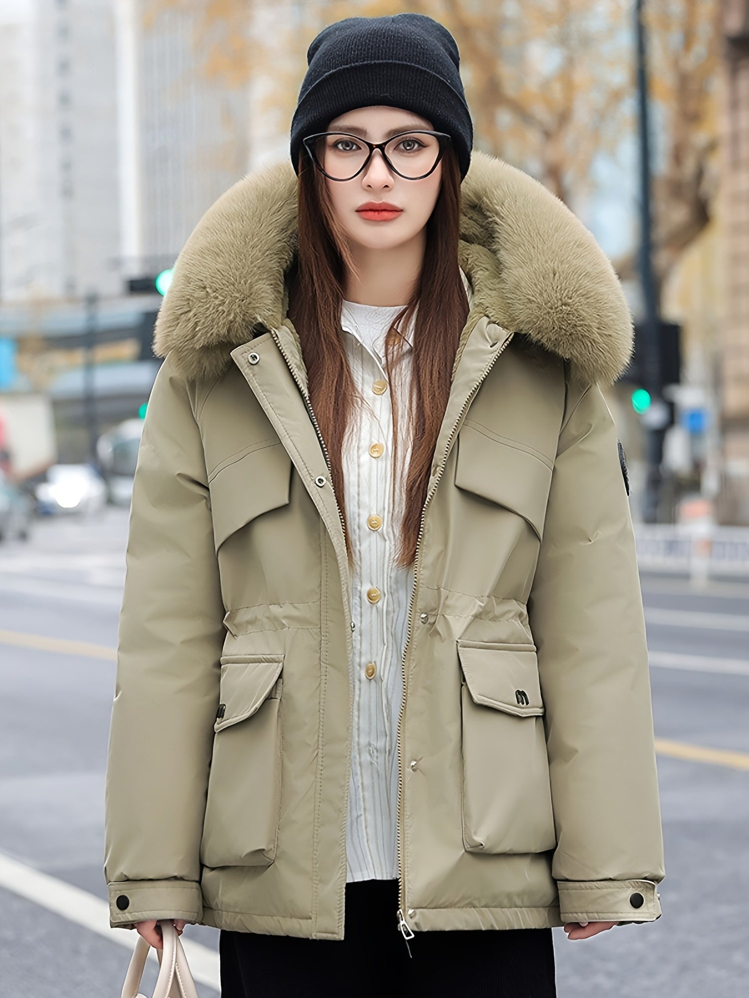 Chloe | Utility Faux-Fur Collar Parka Jacket