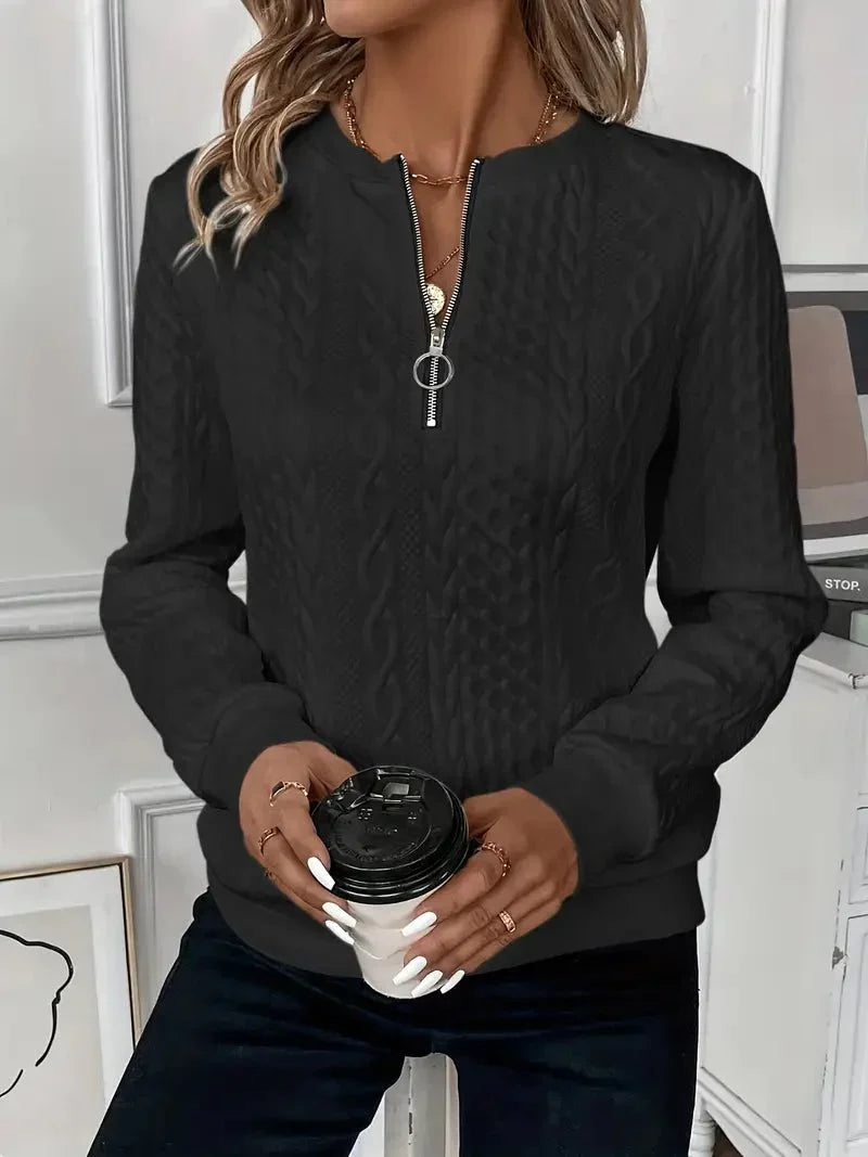 Montaracrest Amy Truien sweater with ribbed cuffs and a cozy knit design, perfect for casual wear.