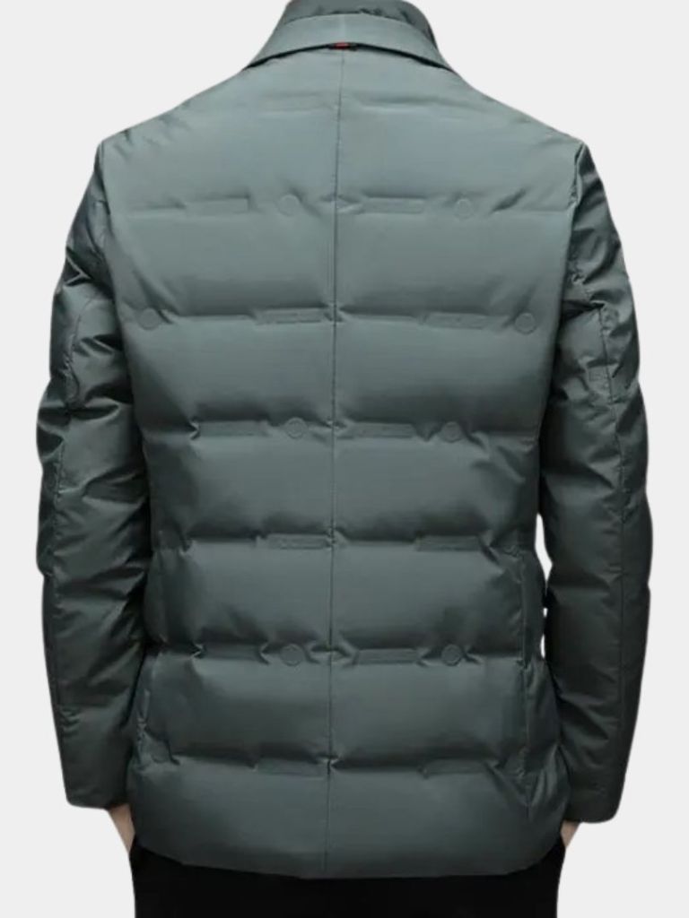 Montaracrest Aristocrat winter jacket with a cross crown design, featuring a stylish and warm outdoor blazer for cold weather.
