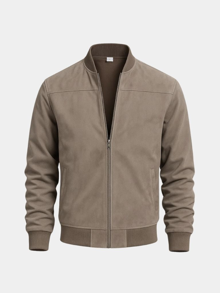 Montaracrest ashwood bomber jacket in suede with cross crown detail, stylish and elegant for a sophisticated look.