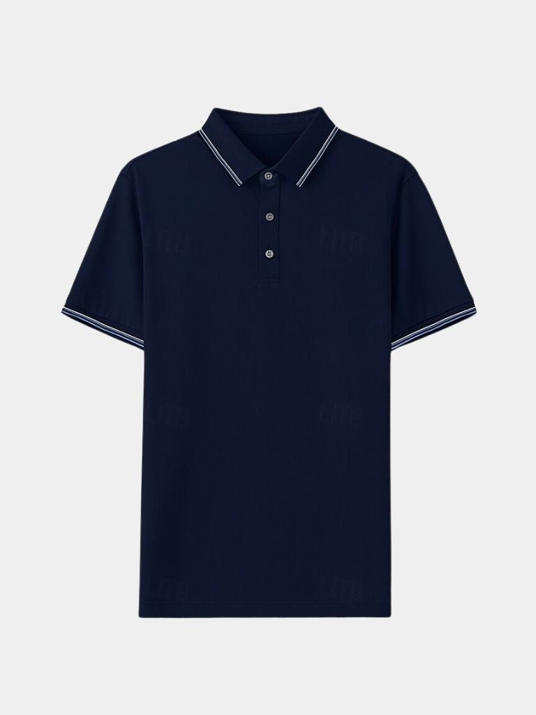 Montaracrest Polo Classica Azure, a classic short-sleeve polo shirt with a cross crown logo, in vibrant azure color.