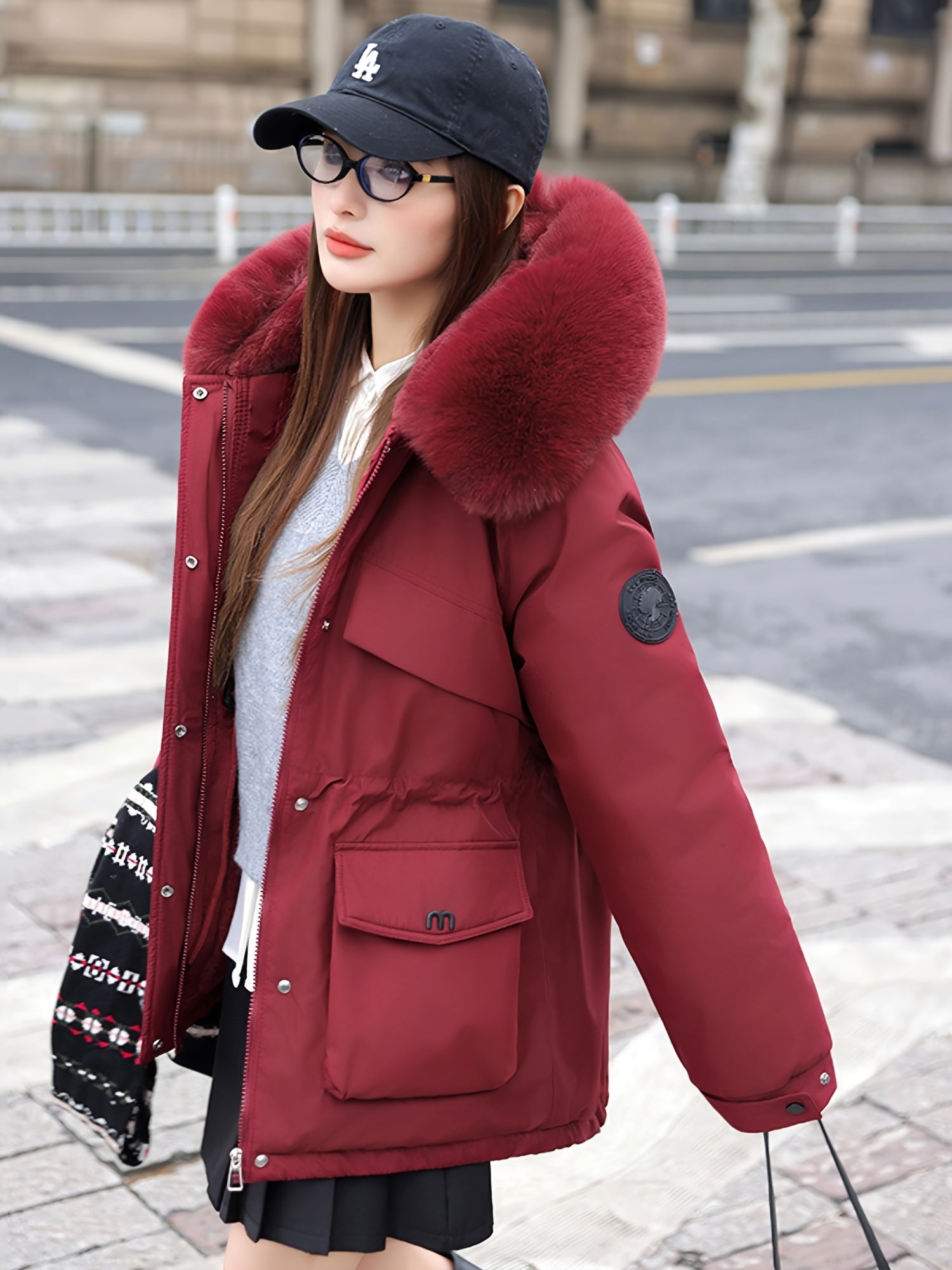 Chloe | Utility Faux-Fur Collar Parka Jacket