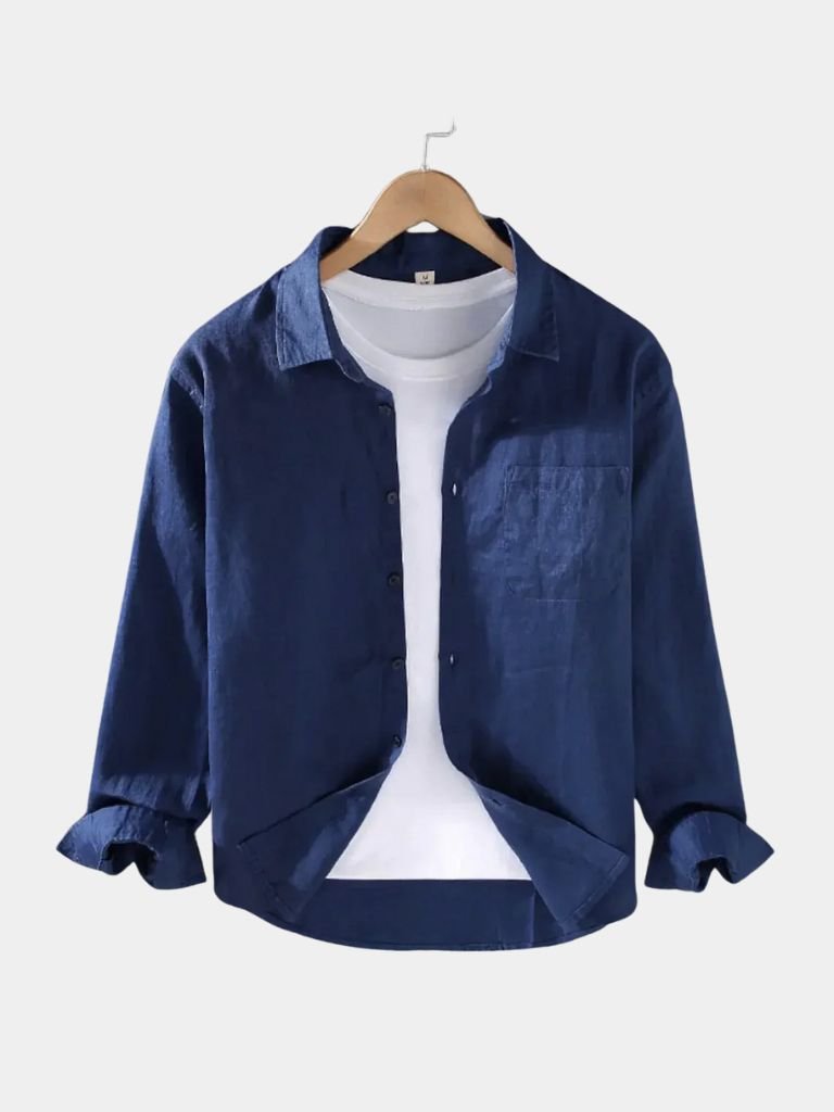 Montaracrest Baltique Sereno shirt featuring a cross and crown design, made from lightweight fabric with a classic collar.