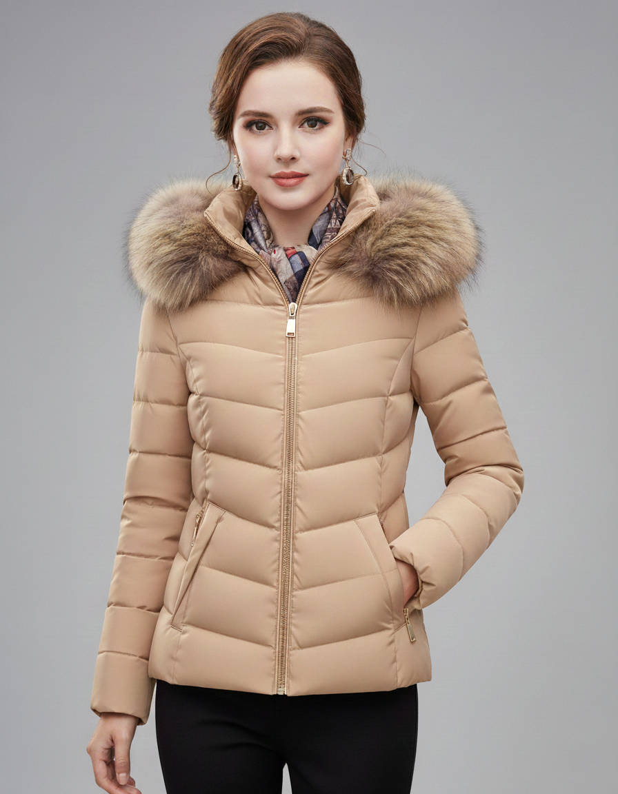 Amelia | Longline Faux-Fur Hood Puffer Coat