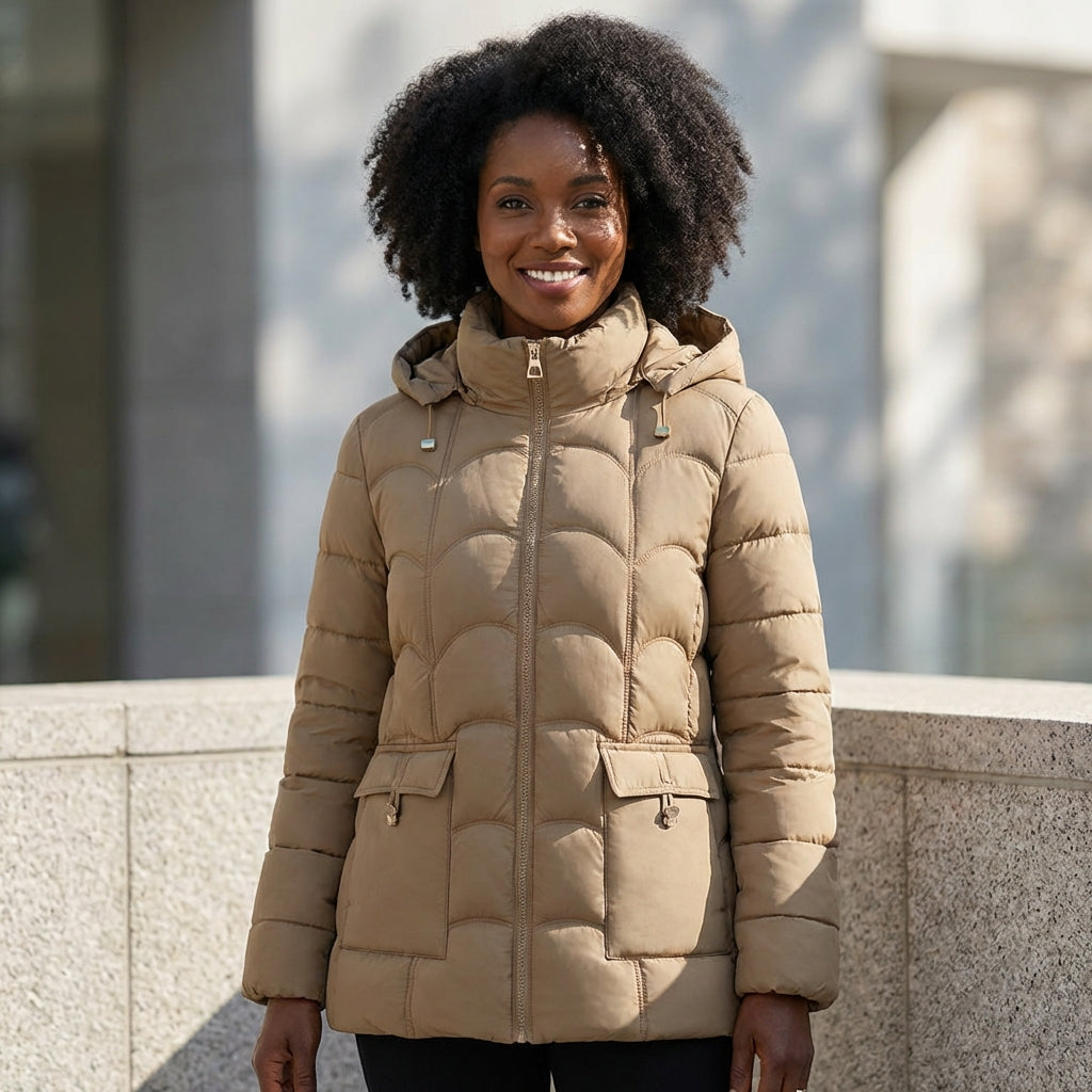 Eleanor | Sculpted Belted Hood Puffer Jacket