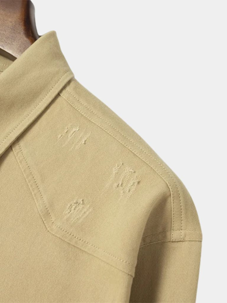 Men's casual modern shirt by Montaracrest with a cross crown design, featuring a stylish and comfortable fit.