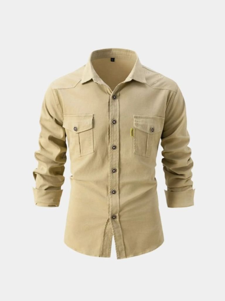 Montaracrest casual men's modern shirt with a cross crown design, featuring a stylish and comfortable fit.