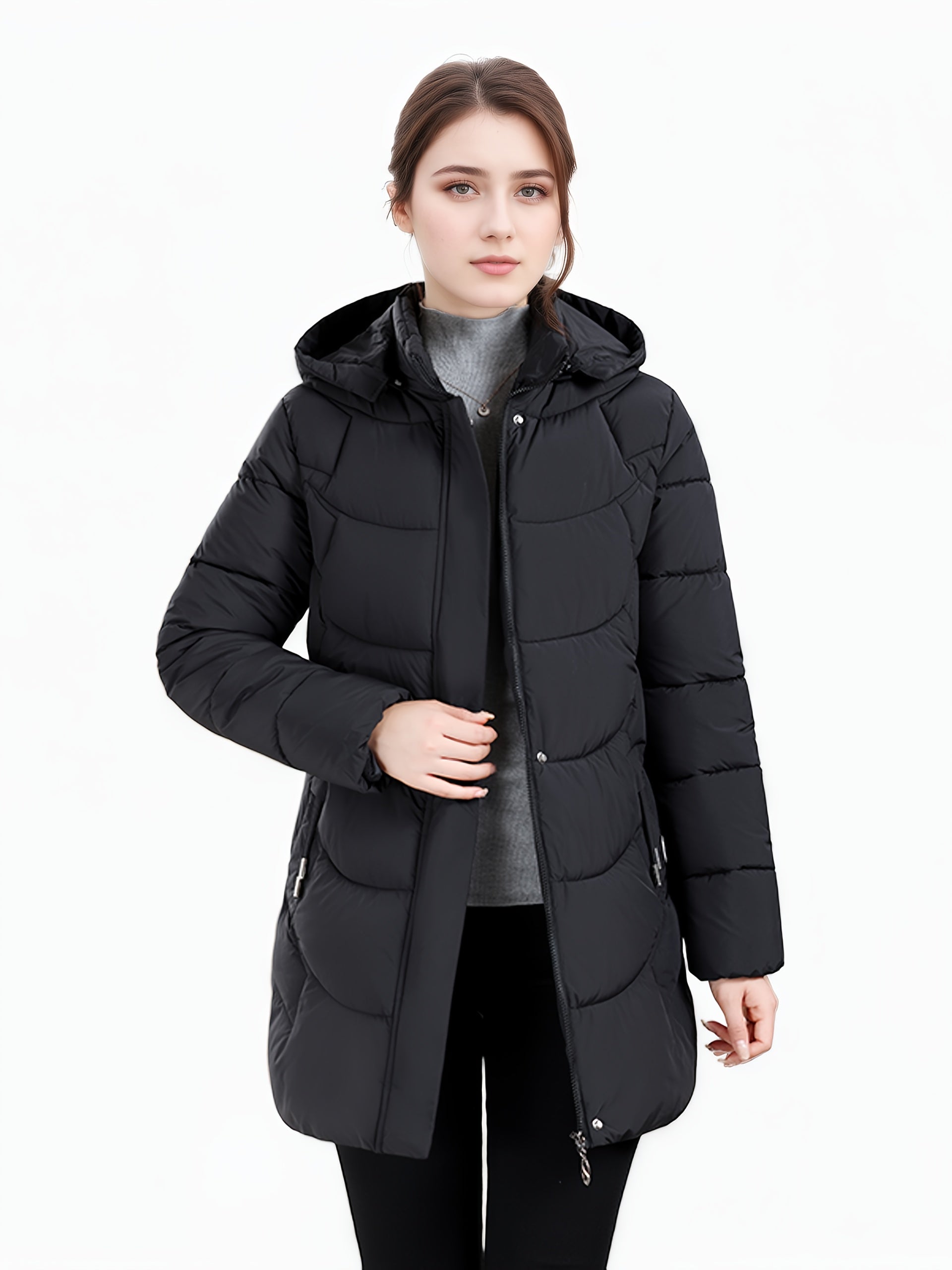 Olivia | Longline Hooded Puffer Coat