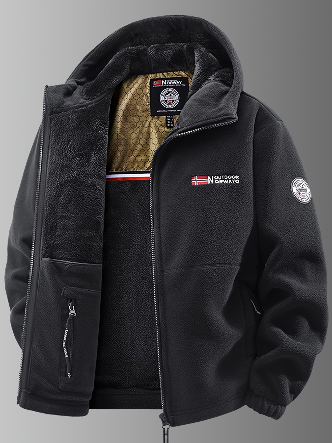 Montaracrest Nathaniel winter jacket in thermofleece with hood, featuring a cozy, insulated design for cold weather protection.