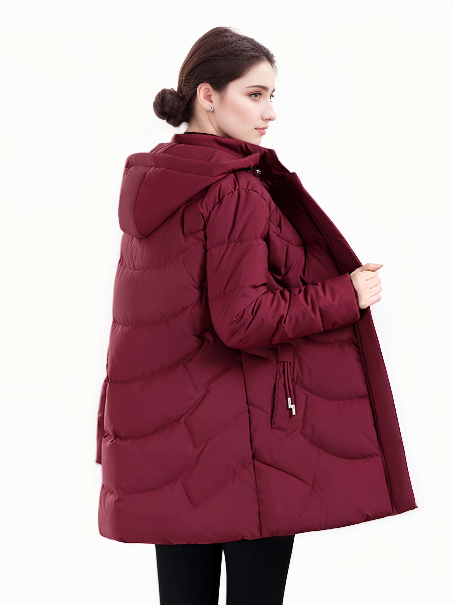 Olivia | Longline Hooded Puffer Coat