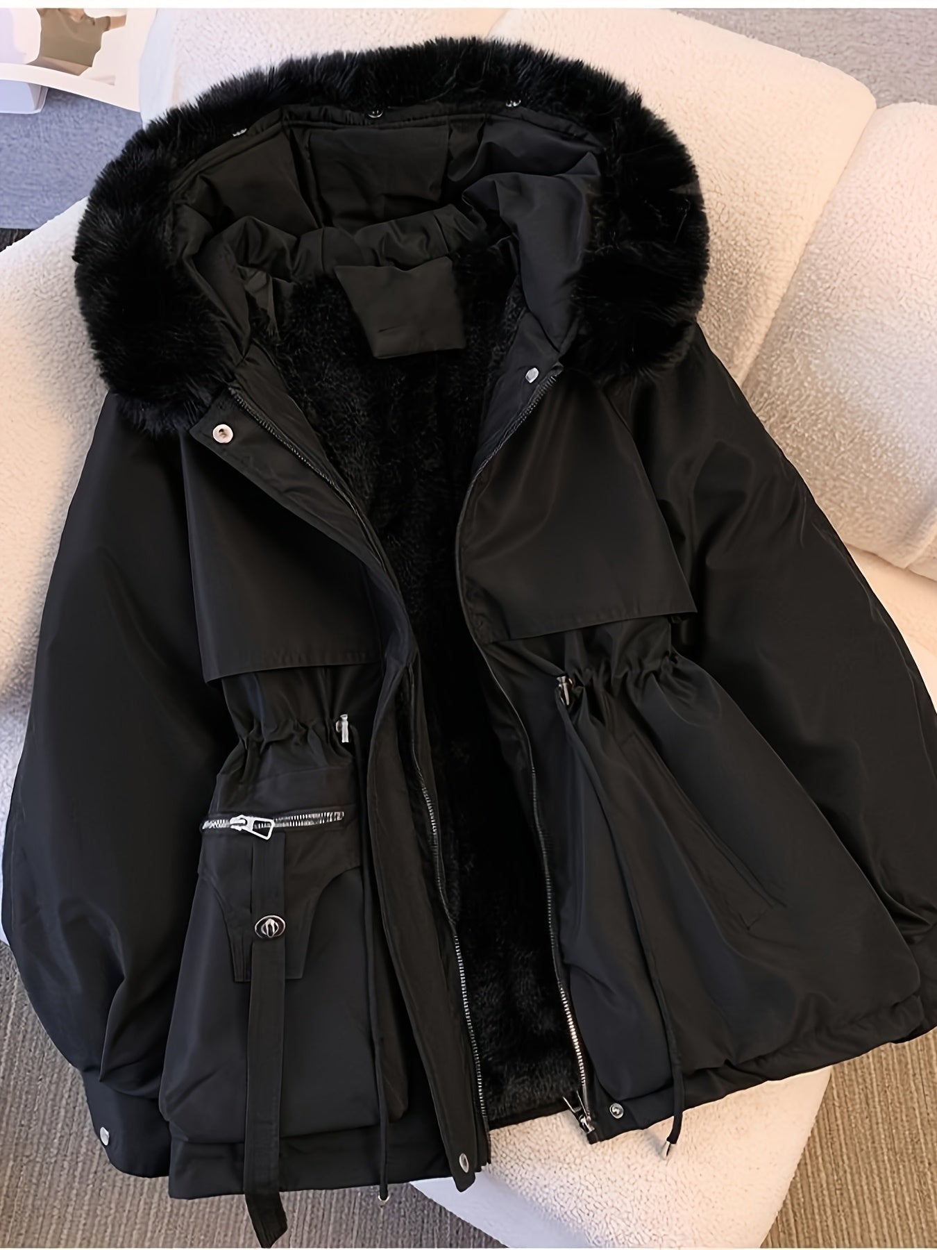 Hailey | Faux-Fur Hood Utility Parka Jacket