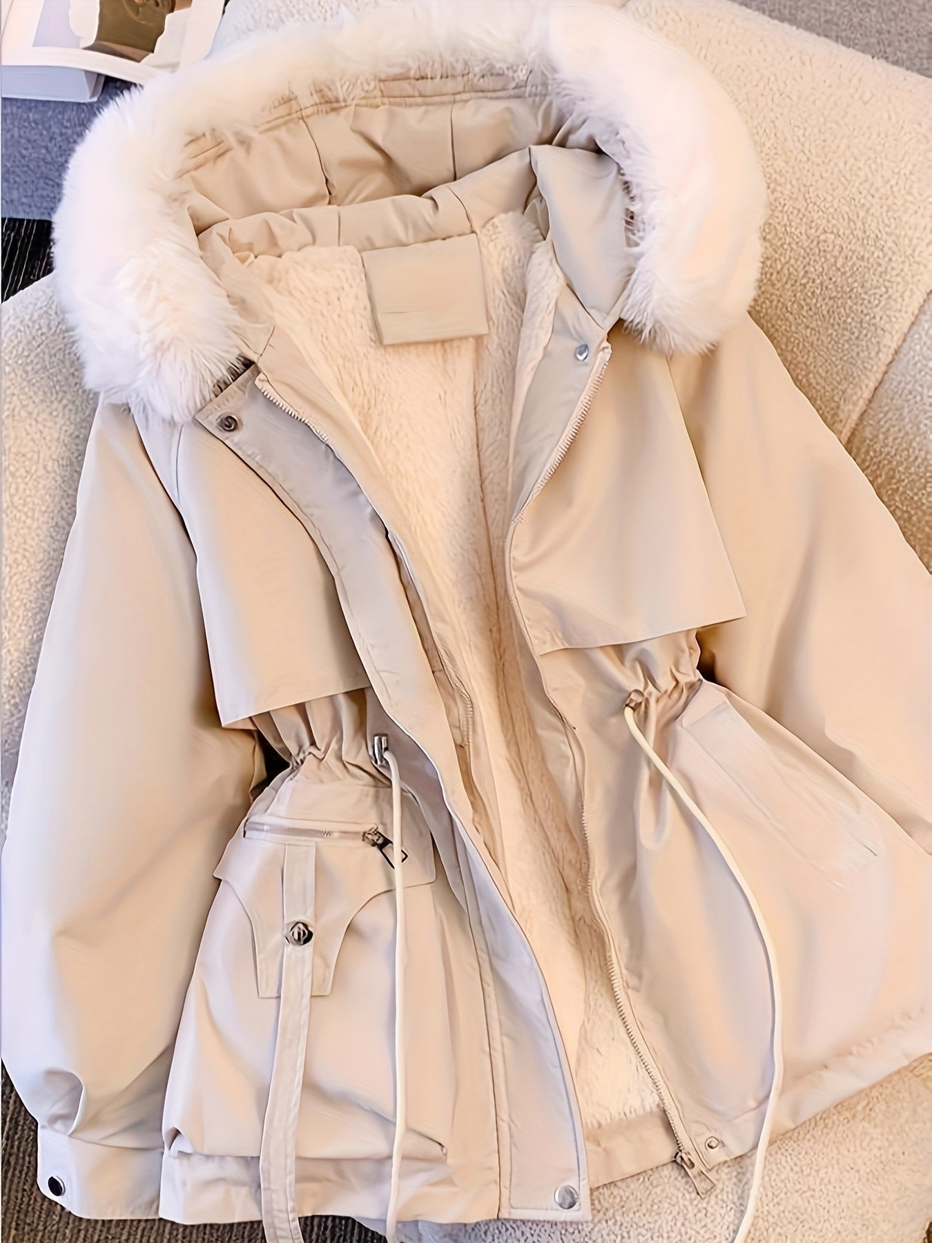 Hailey | Faux-Fur Hood Utility Parka Jacket