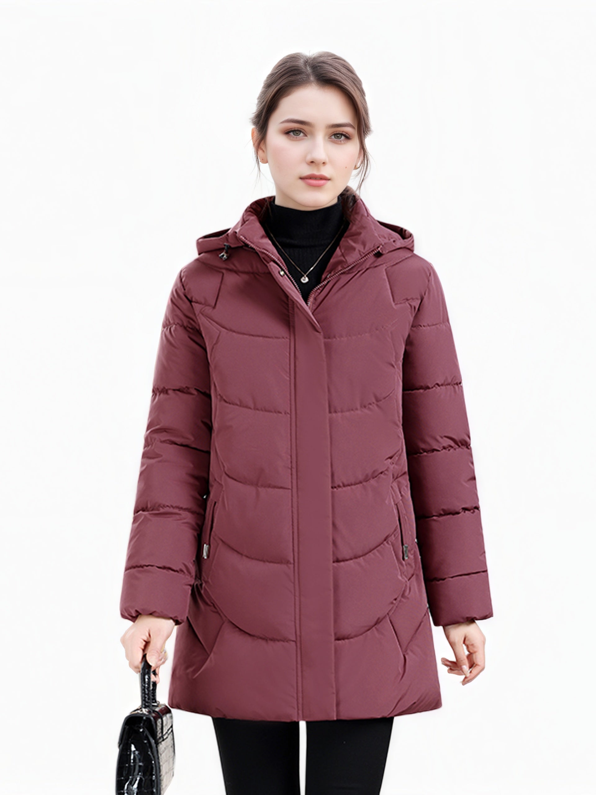 Olivia | Longline Hooded Puffer Coat