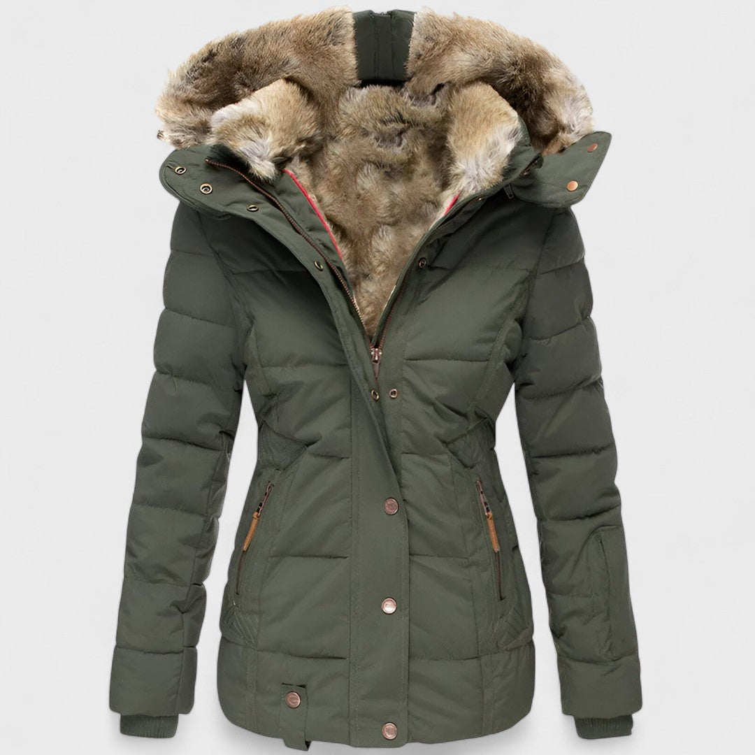 Annamarie - Puffer con cappuccio e design magro adatto - Montaracrest