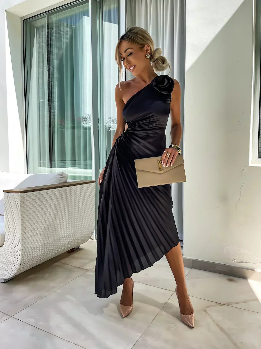Floral Asymmetry Dress - Montaracrest