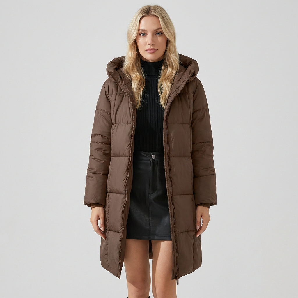 Hannah | Longline Hooded Puffer Coat