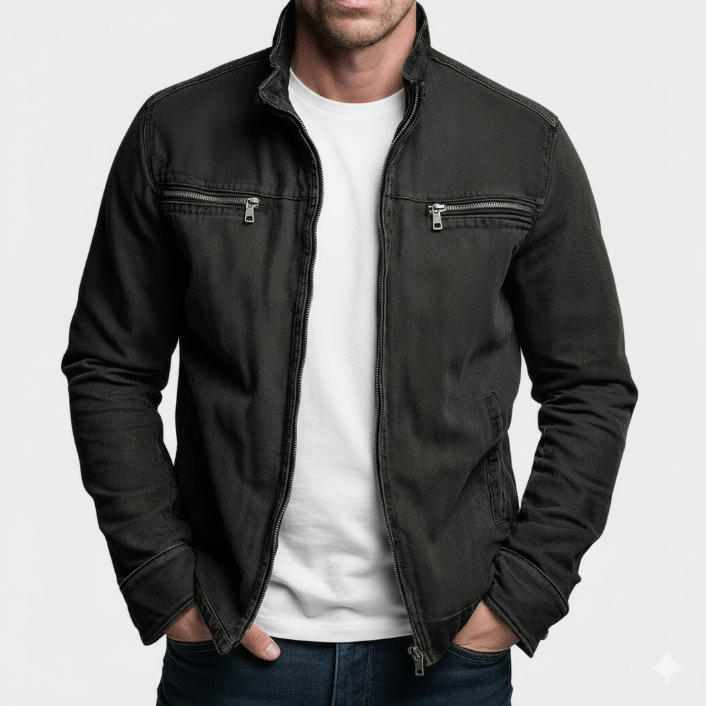 Montaracrest Denvera vintage cotton jacket with front zip closure, featuring a classic design and casual fit.