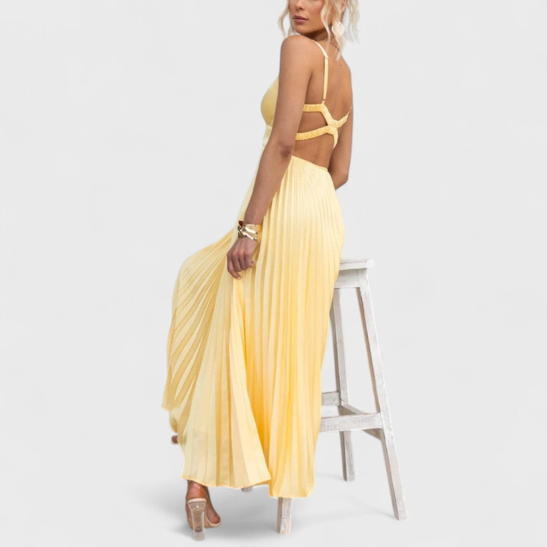 Montaracrest Aby abito estivo artigianale a coste, lightweight sleeveless summer dress with textured fabric and casual fit.