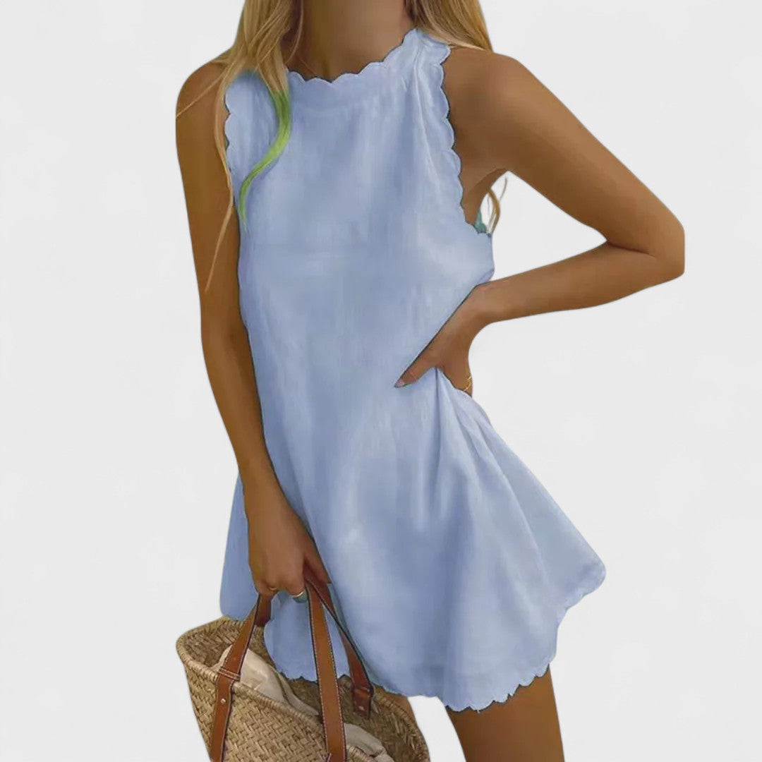 Short embroidered dress Bianca by Montaracrest featuring intricate embroidery and a stylish, premium design.