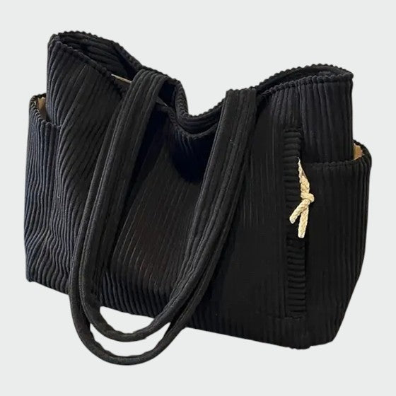 Tilda – Ribbed Tote Bag with Cord Detail