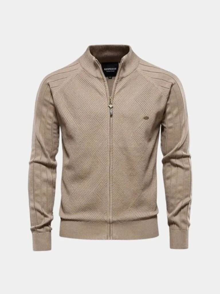 Montaracrest maglia giaccone jacquard a zip, solid color knit cardigan sweater with cross crown design.